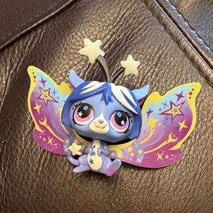 Littlest Pet Shop Blue Purple Star Butterfly Pet Figure